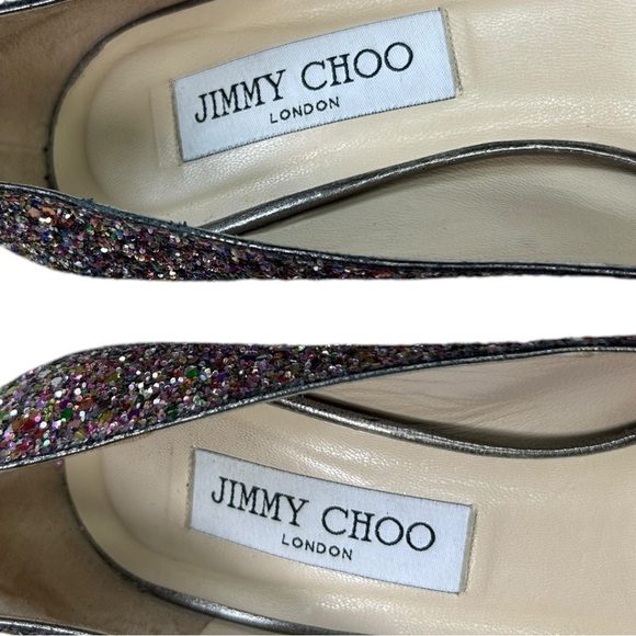 Jimmy Choo, Women’s Platform Pump ‘Crown’ Glitter, Multi Color, Size 37 IT, 7 US - Picture 15 of 16